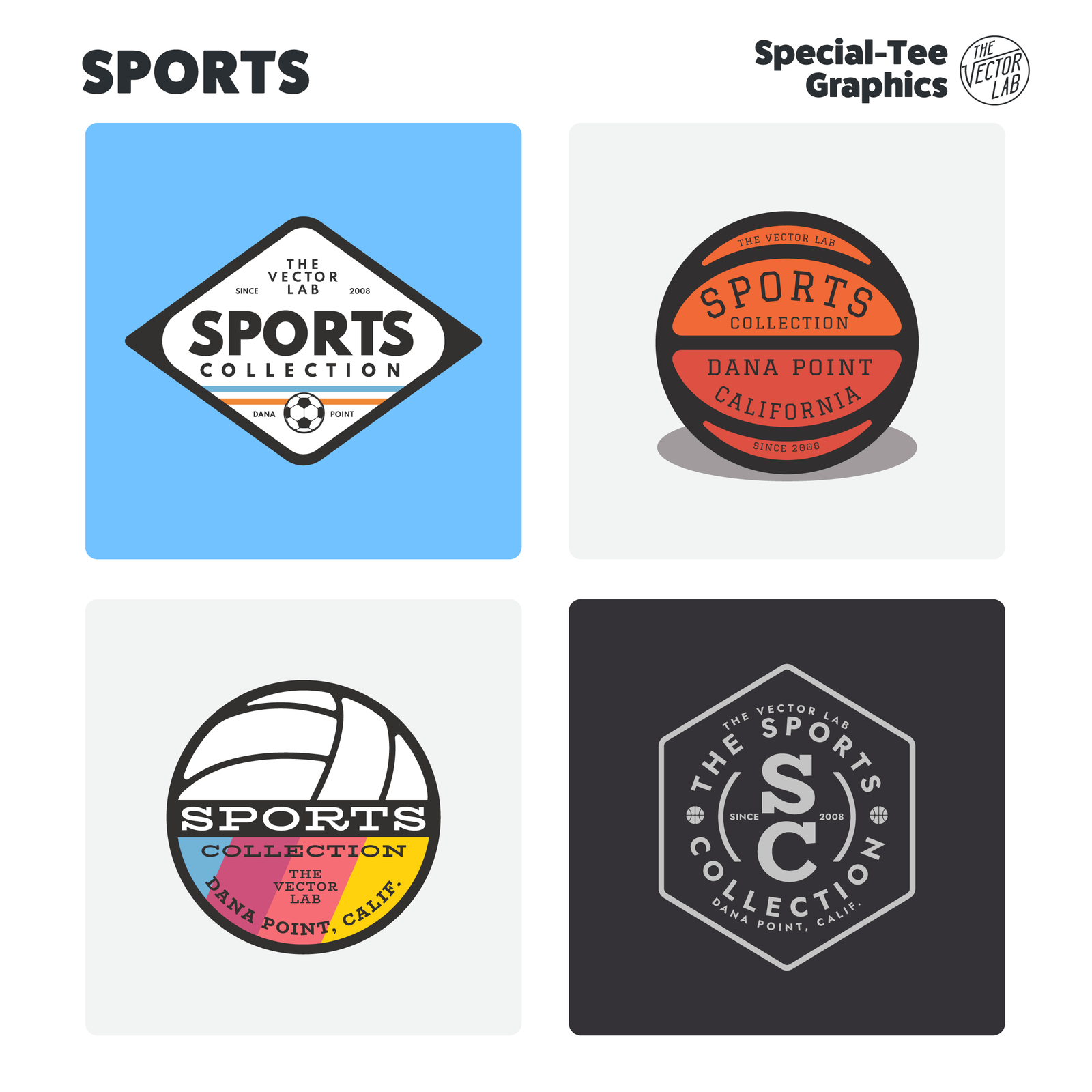Sports Collection of Graphic & Logo Templates Adobe Affinity Corel