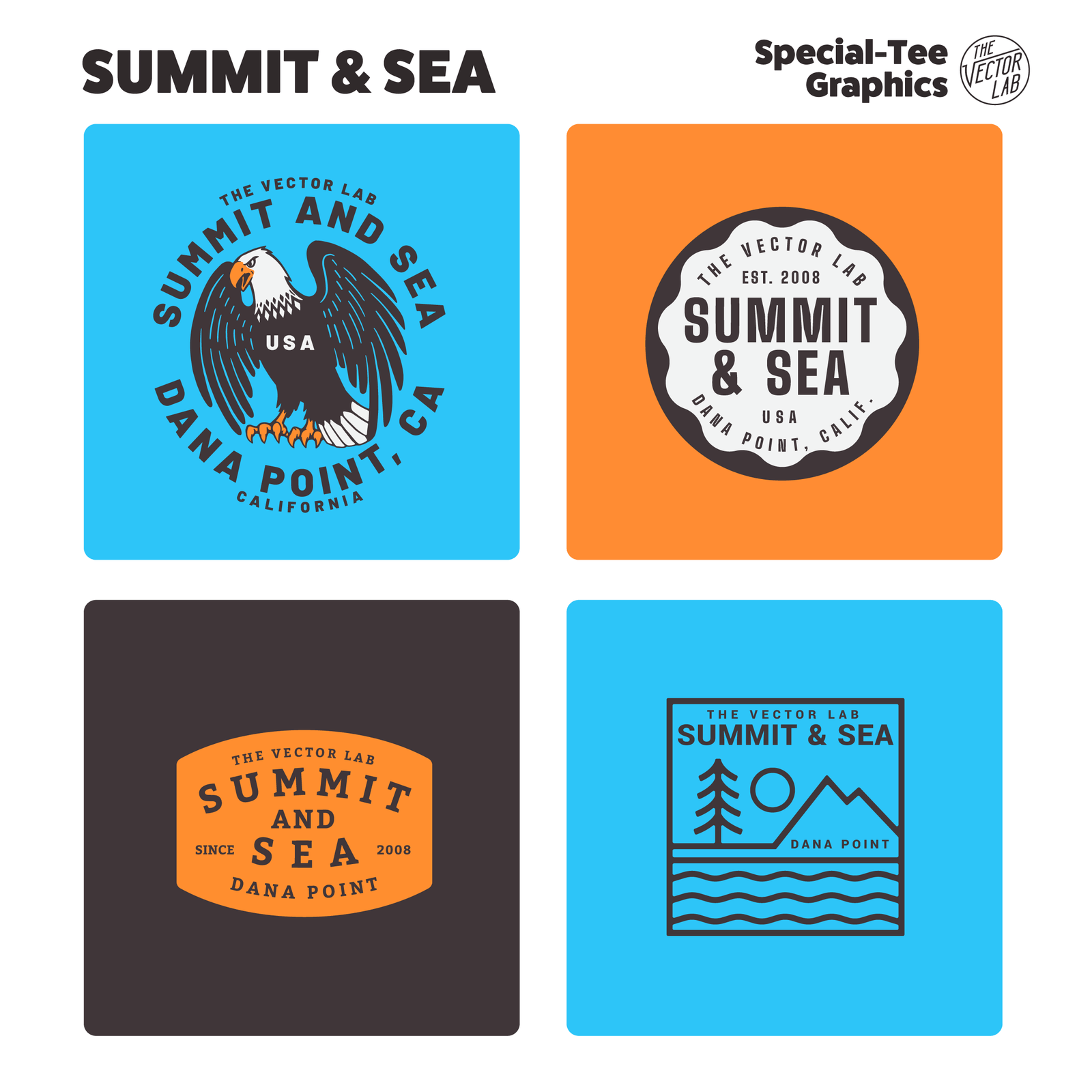 Summit & Sea Graphic Logo Templates for Adobe Affinity CorelDraw