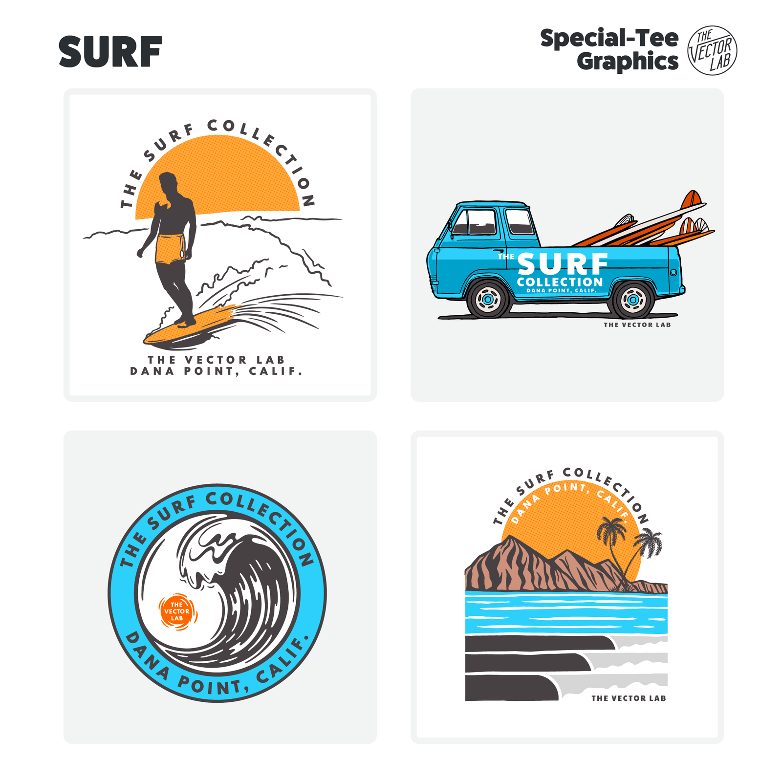 Surf Graphic Logo Templates for Adobe Affinity CorelDraw
