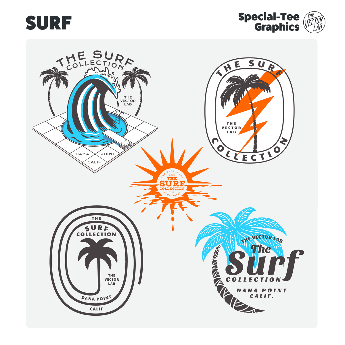 Surf Graphic Logo Templates for Adobe Affinity CorelDraw
