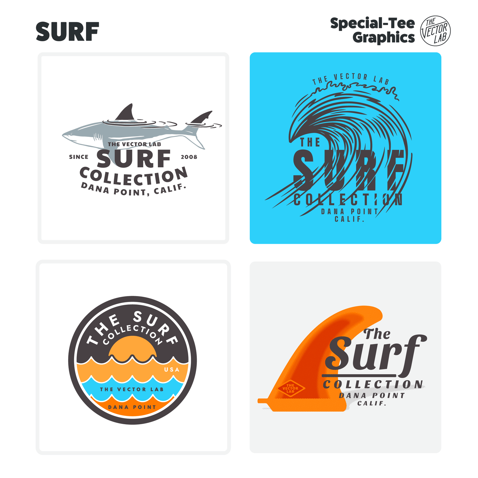 Surf Graphic Logo Templates for Adobe Affinity CorelDraw