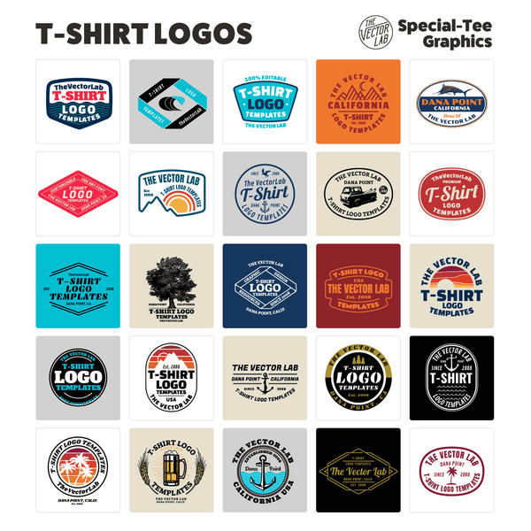 T-Shirt Logo Templates - TheVectorLab