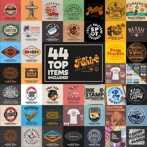 T-Shirt Design Bundle - 44 Items