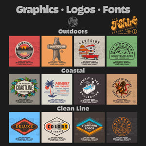 T-Shirt Design Bundle Graphic Logo Templates