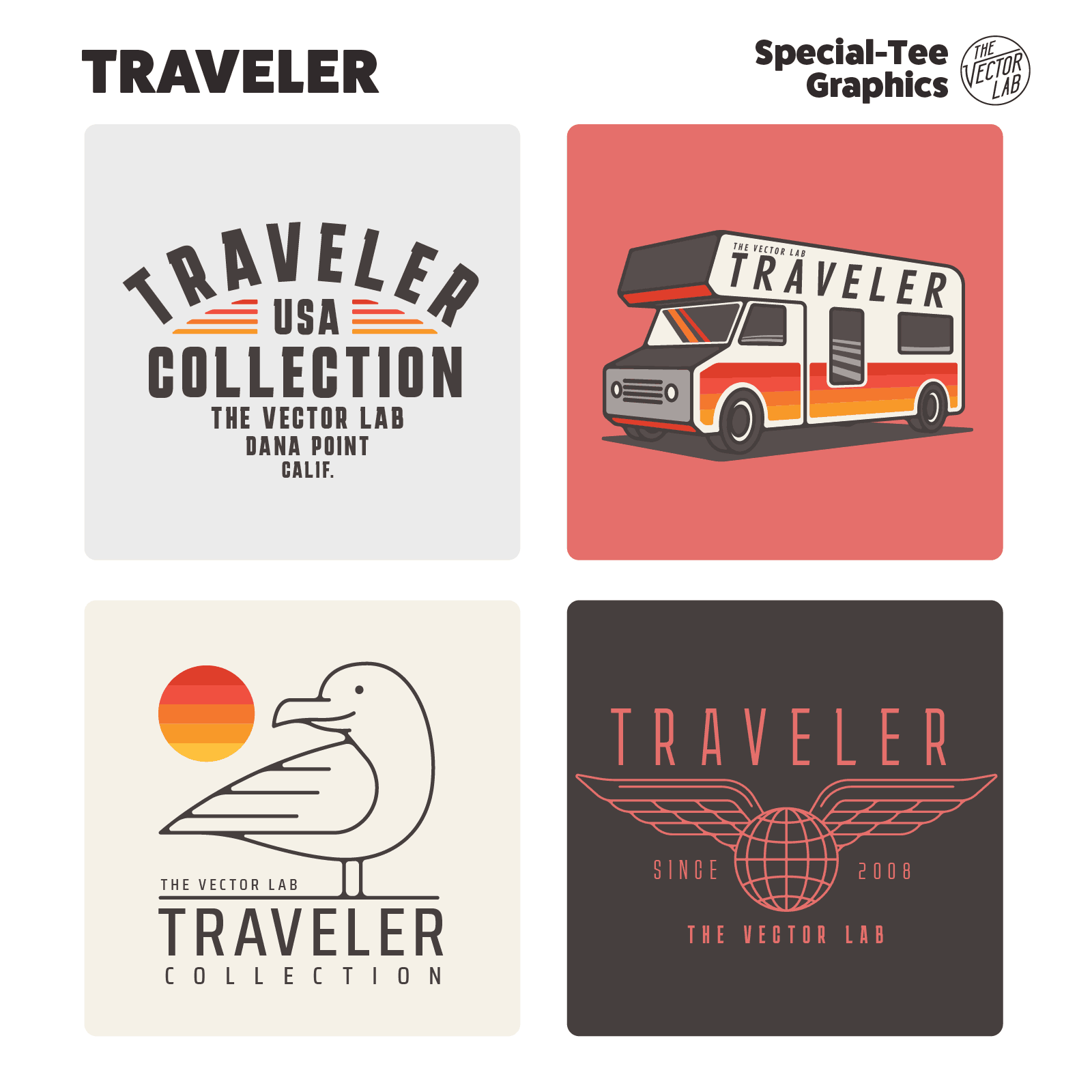 Traveler Graphic Logo Templates for Adobe Affinity Corel