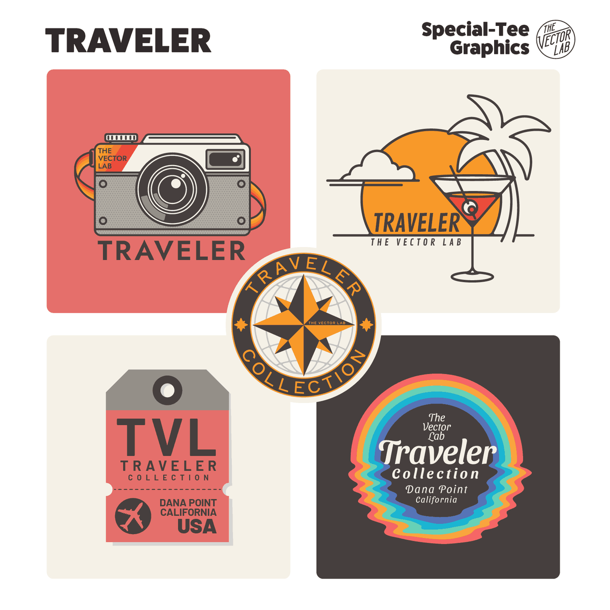 Traveler Graphic Logo Templates for Adobe Affinity Corel