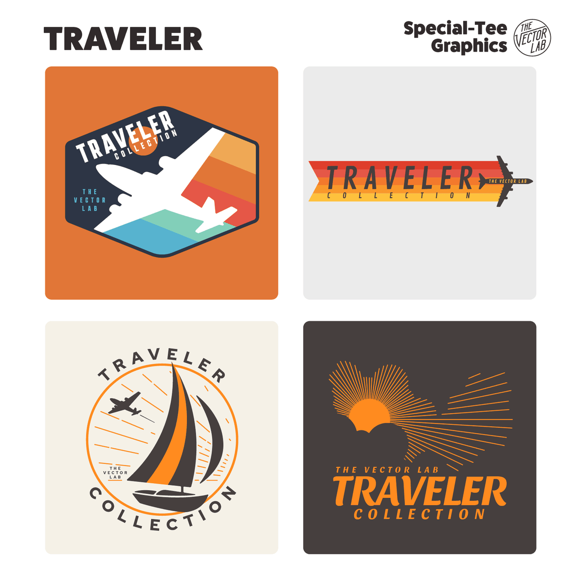 Traveler Graphic Logo Templates for Adobe Affinity Corel