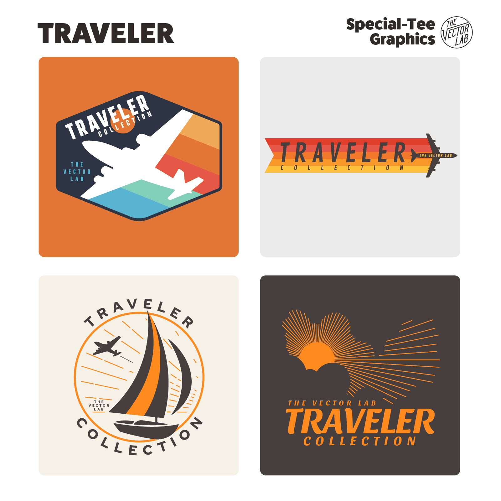 Traveler Graphic Logo Templates for Adobe Affinity Corel