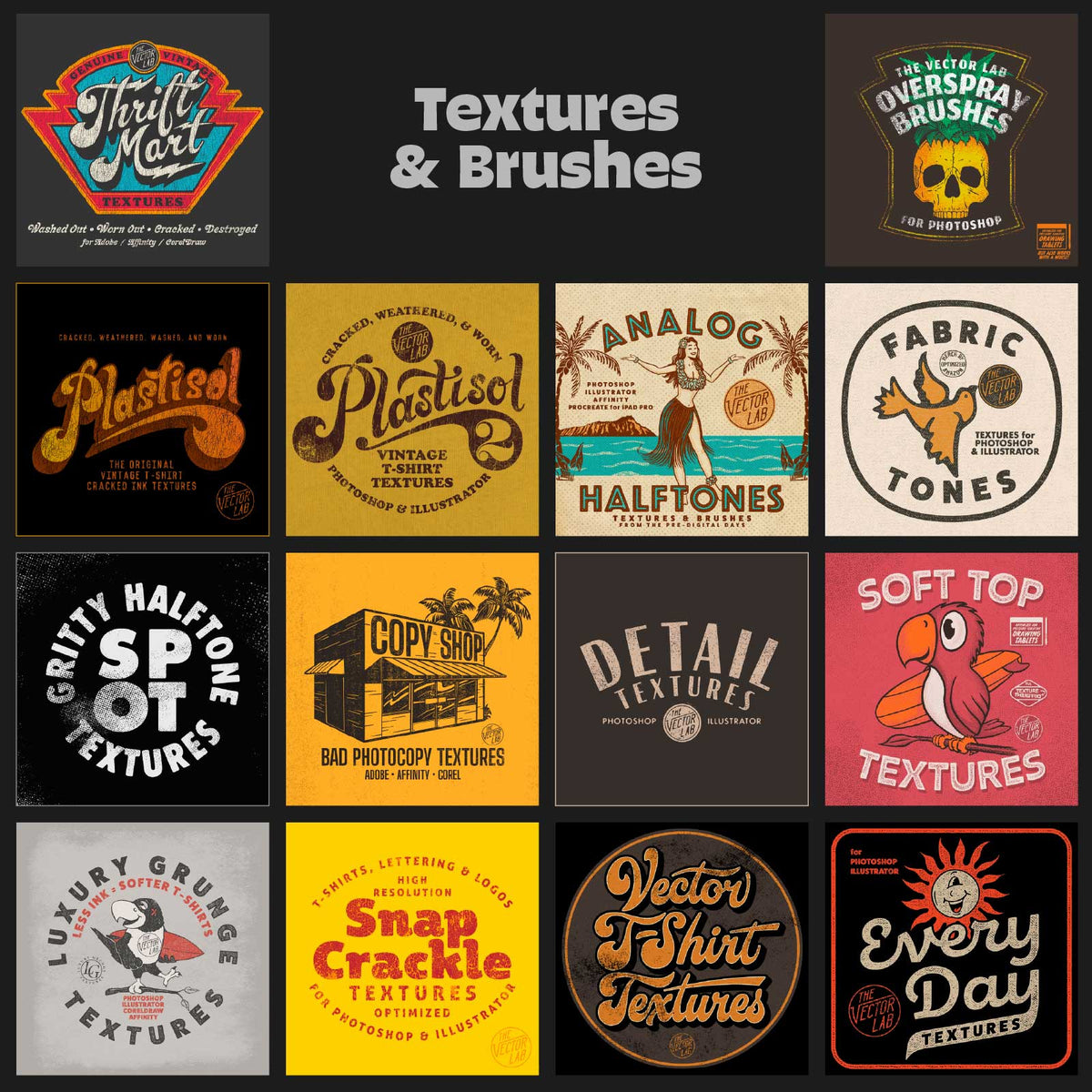 Textures Brushes - T-Shirt Design Bundle XL