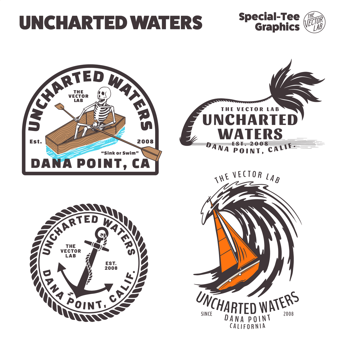 Uncharted Waters - Nautical graphic templates for Adobe, Affinity, CorelDraw