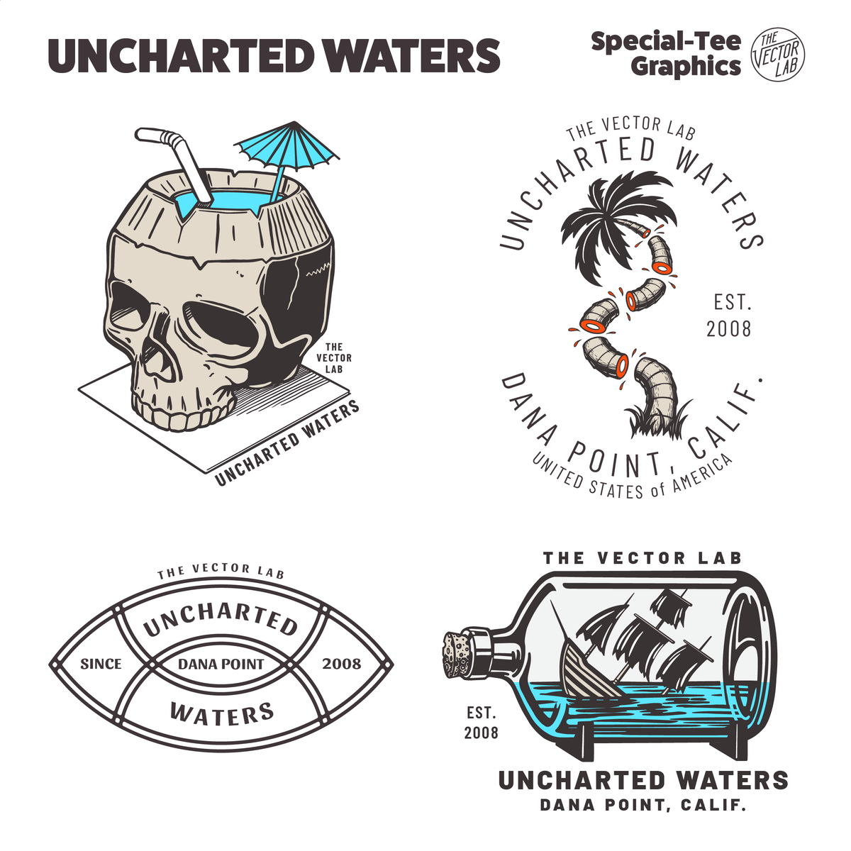 Uncharted Waters - Nautical graphic templates for Adobe, Affinity, CorelDraw