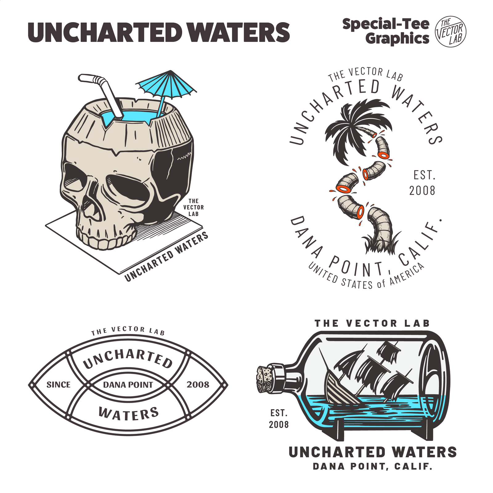 Uncharted Waters - Nautical graphic templates for Adobe, Affinity, CorelDraw