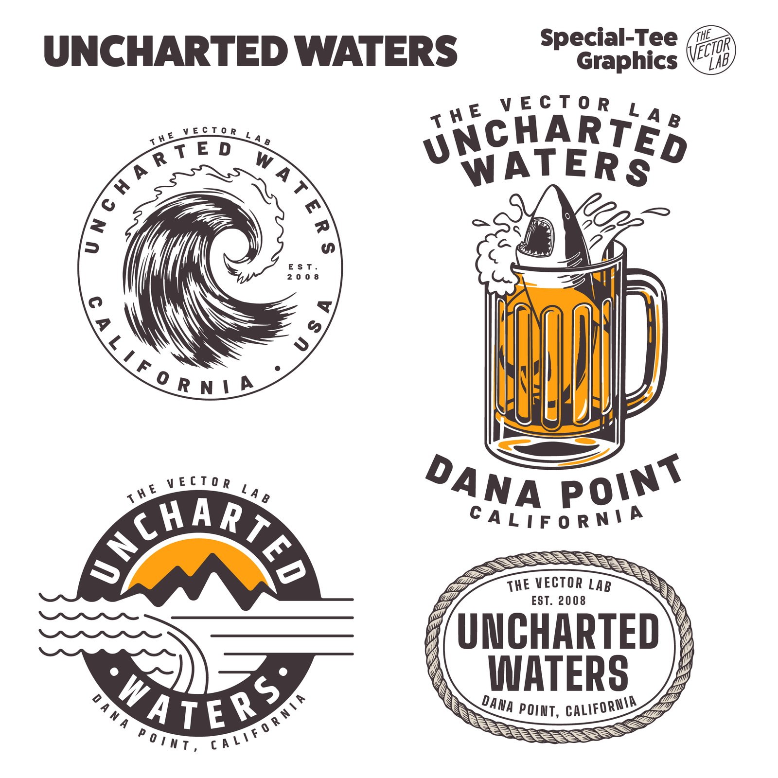 Uncharted Waters - Nautical graphic templates for Adobe, Affinity, CorelDraw