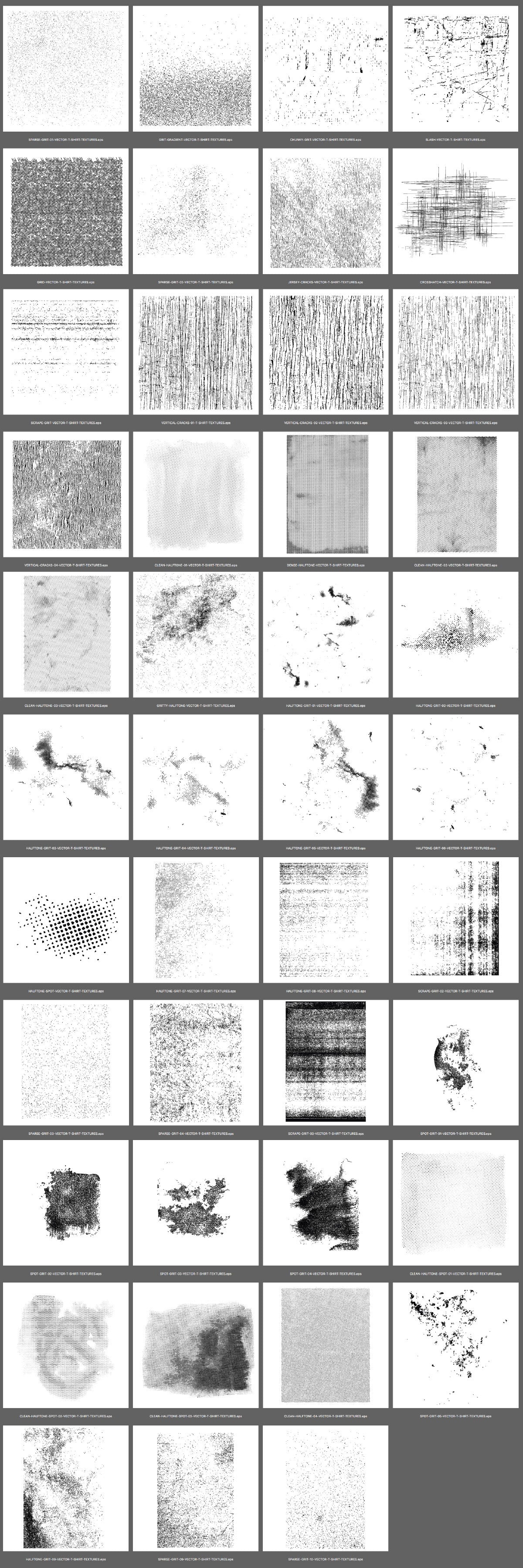 Vector T-Shirt Textures for Illustrator and Photoshop