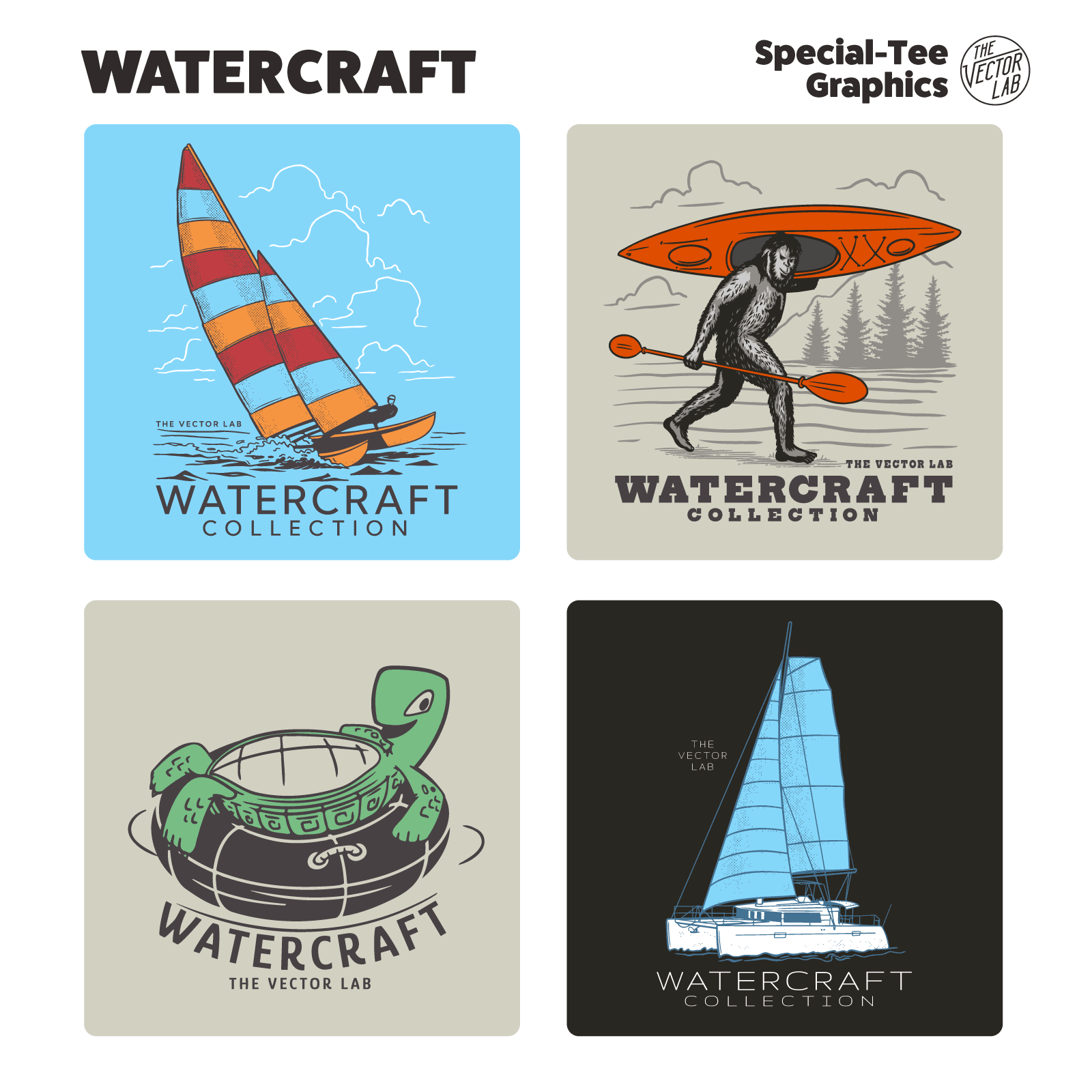 Watercraft Graphic Logo Templates for Adobe Affinity Corel