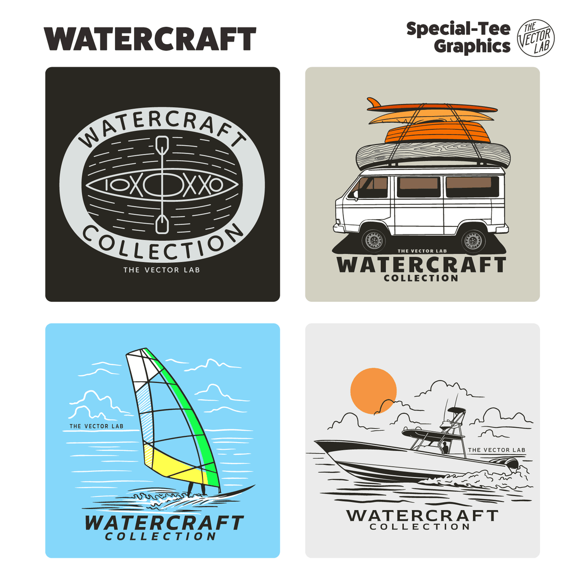 Watercraft Graphic Logo Templates for Adobe Affinity Corel
