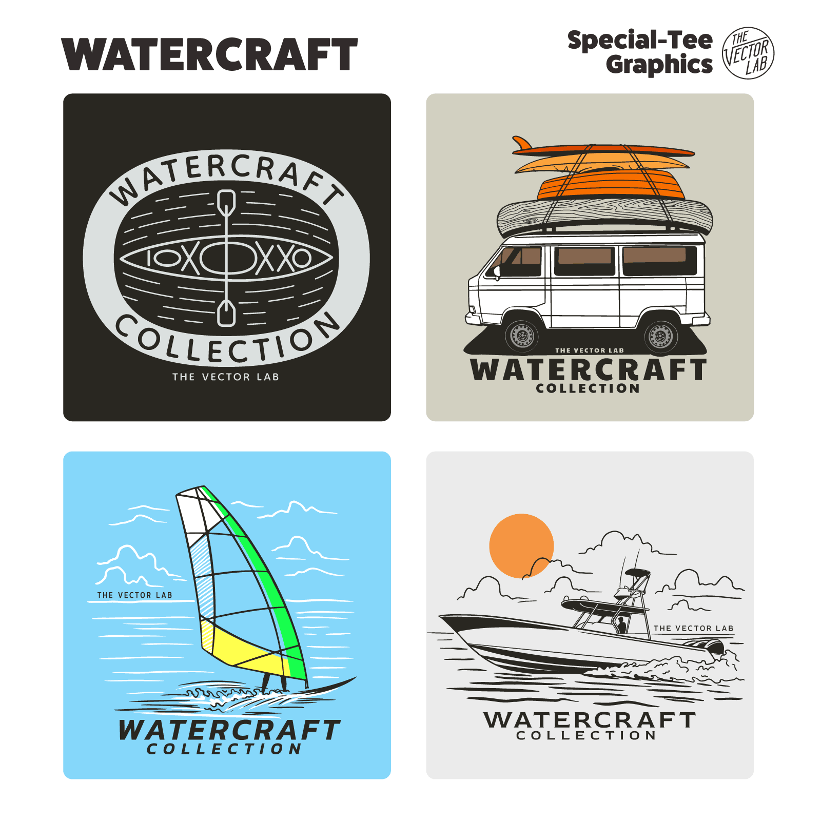 Watercraft Graphic Logo Templates for Adobe Affinity Corel