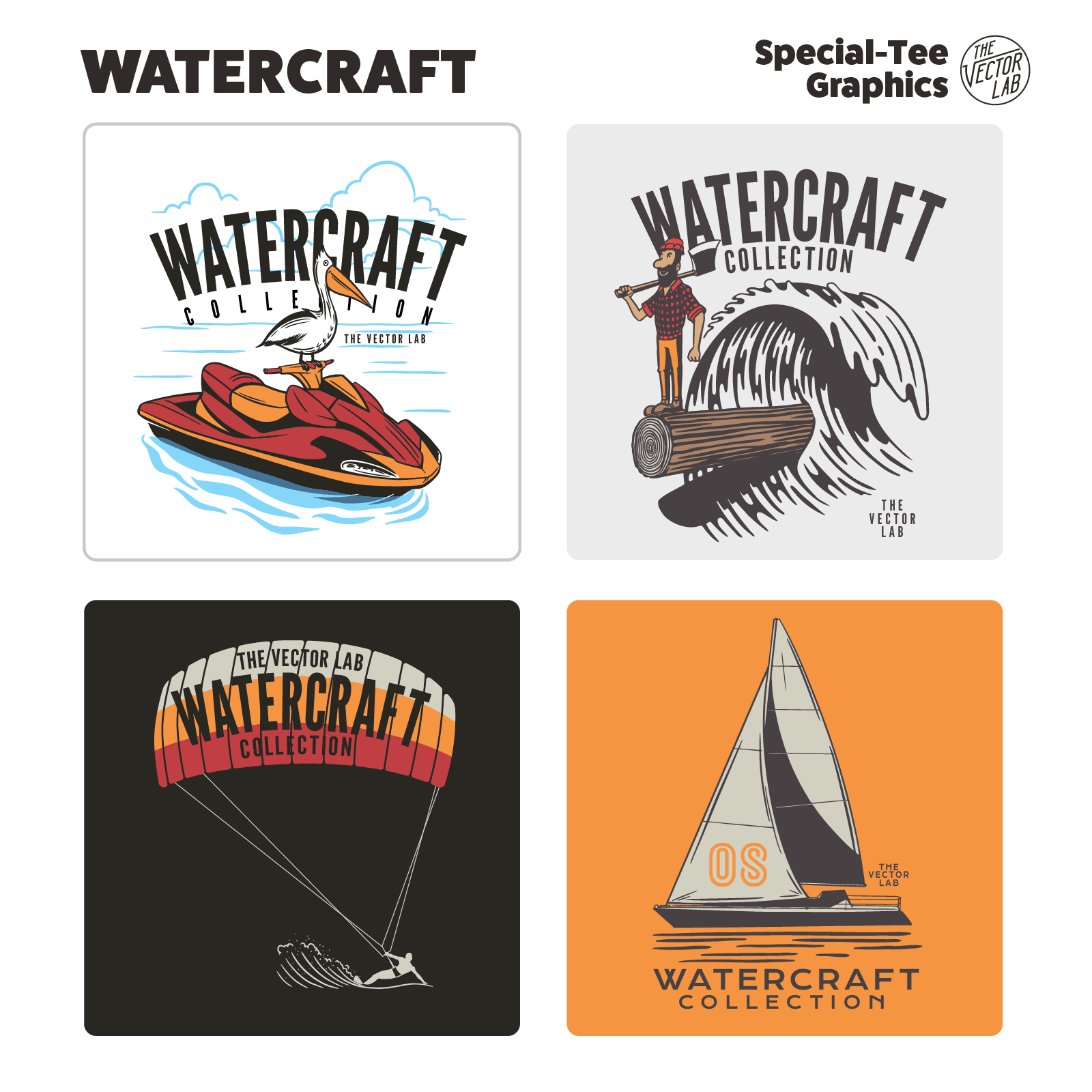 Watercraft Graphic Logo Templates for Adobe Affinity Corel