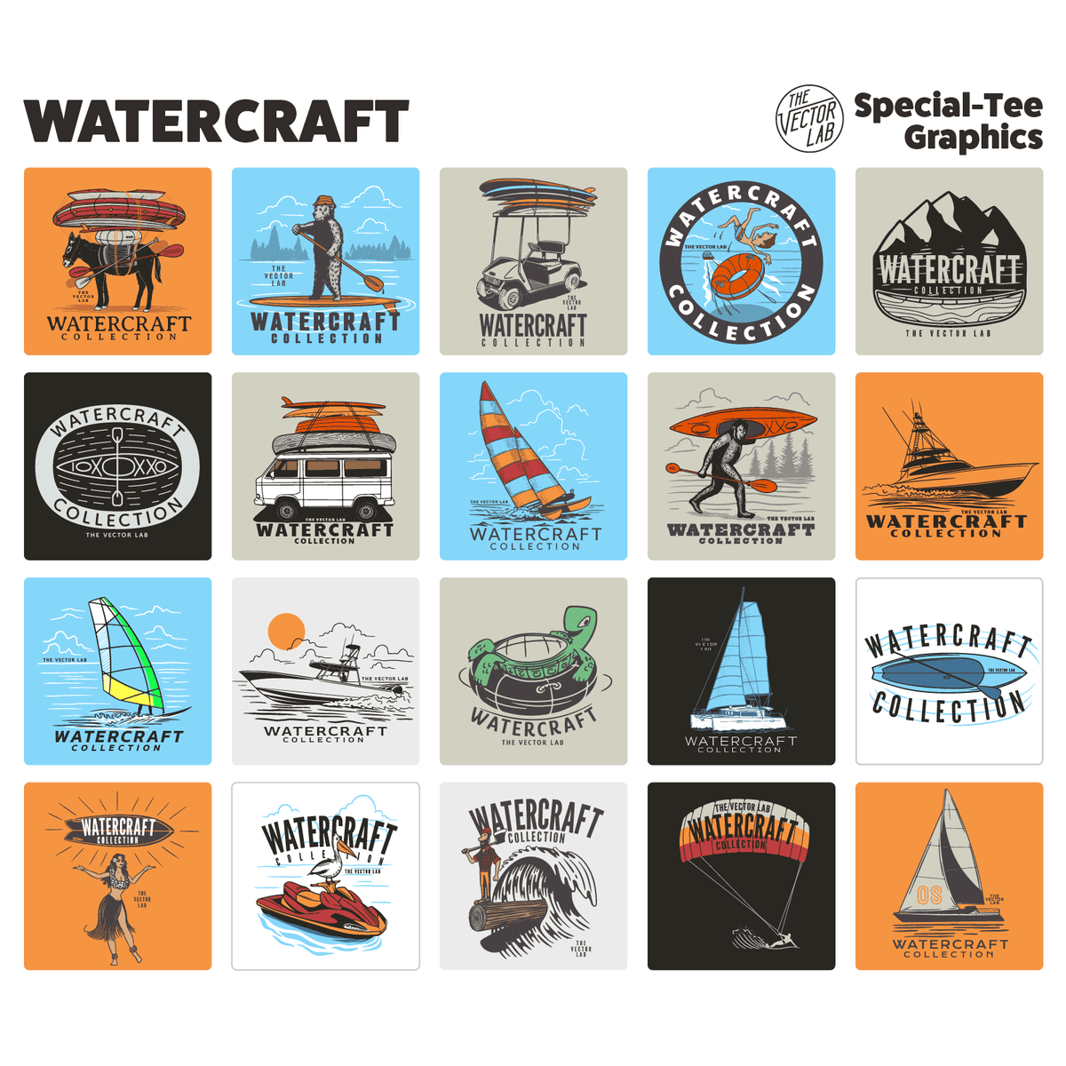 Watercraft Graphic Logo Templates for Adobe Affinity Corel