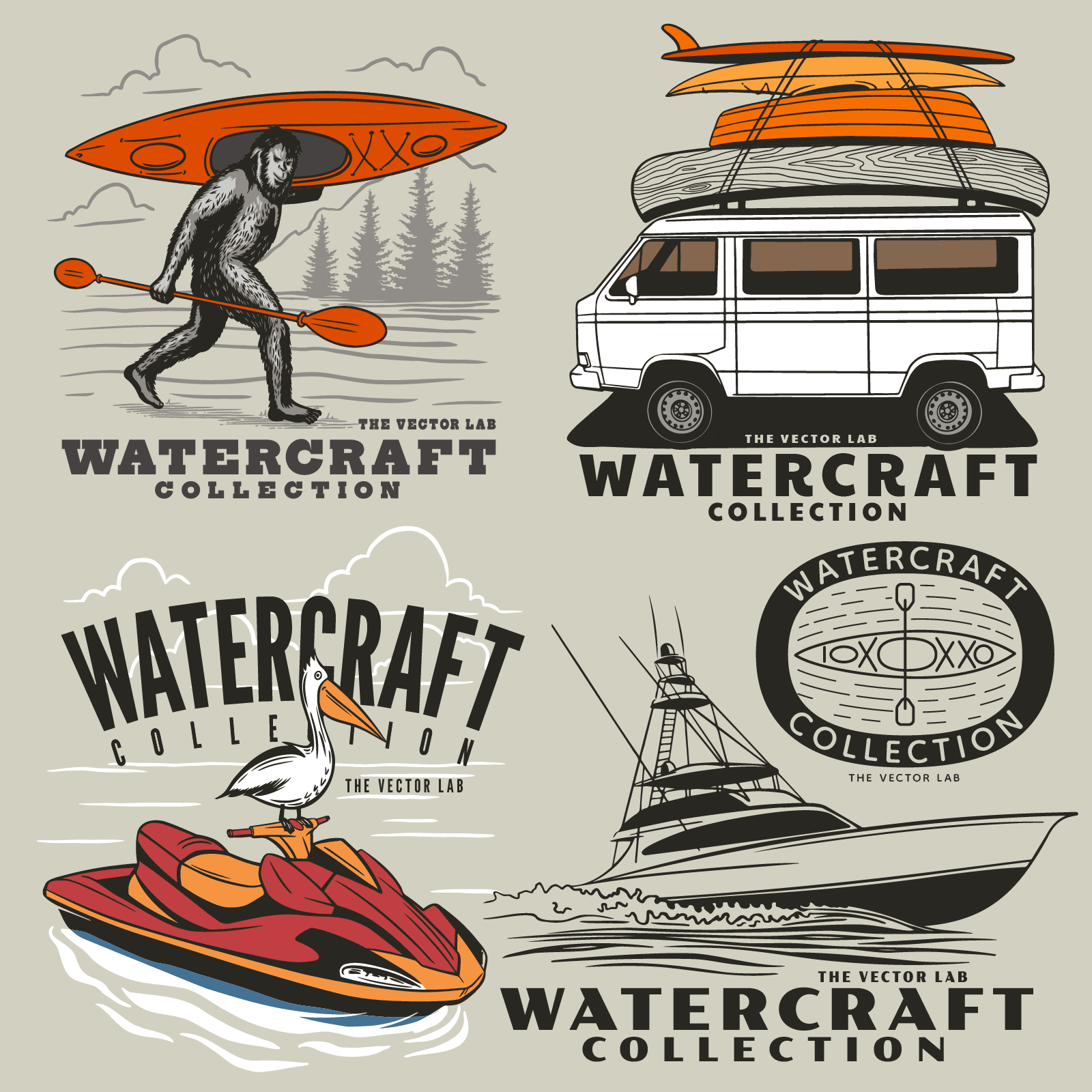 Watercraft Graphic Logo Templates for Adobe Affinity Corel