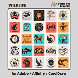 Wildlife graphic logo templates for Adobe Affinity CorelDraw