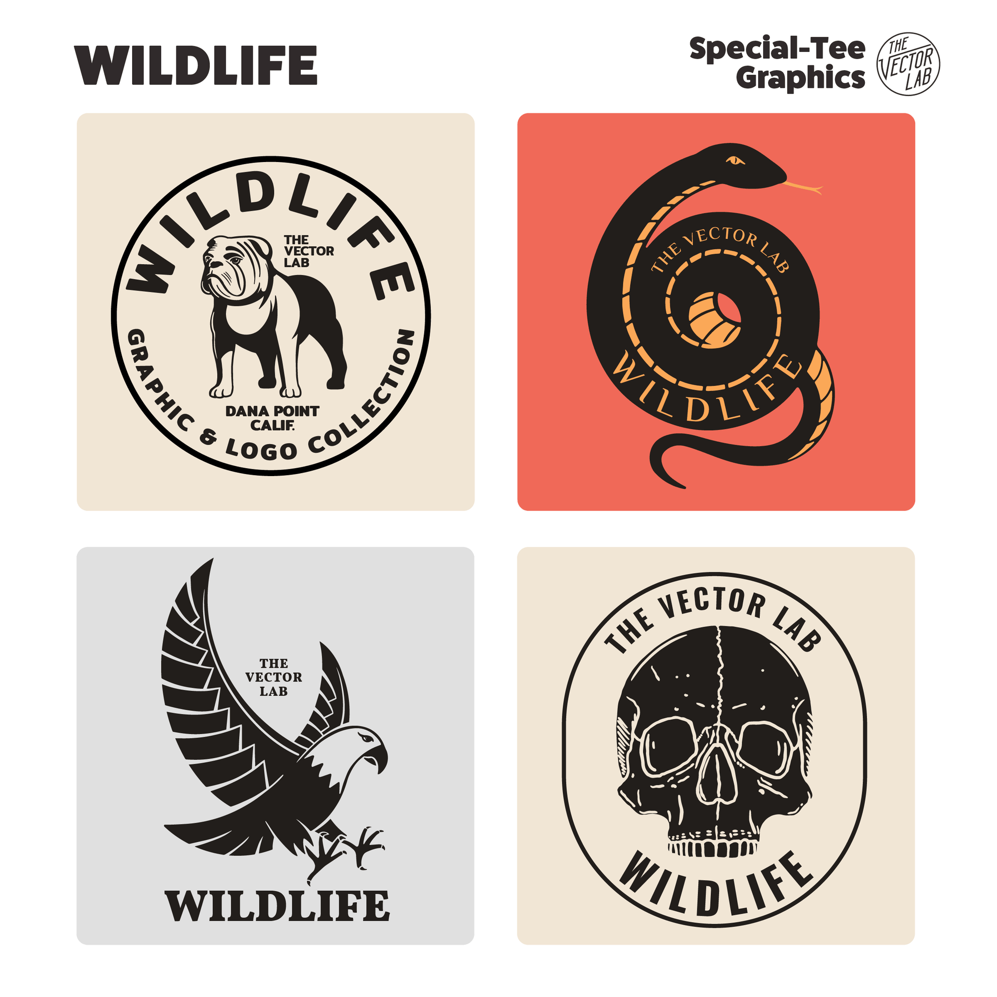 Wildlife graphic logo templates for Adobe Affinity CorelDraw