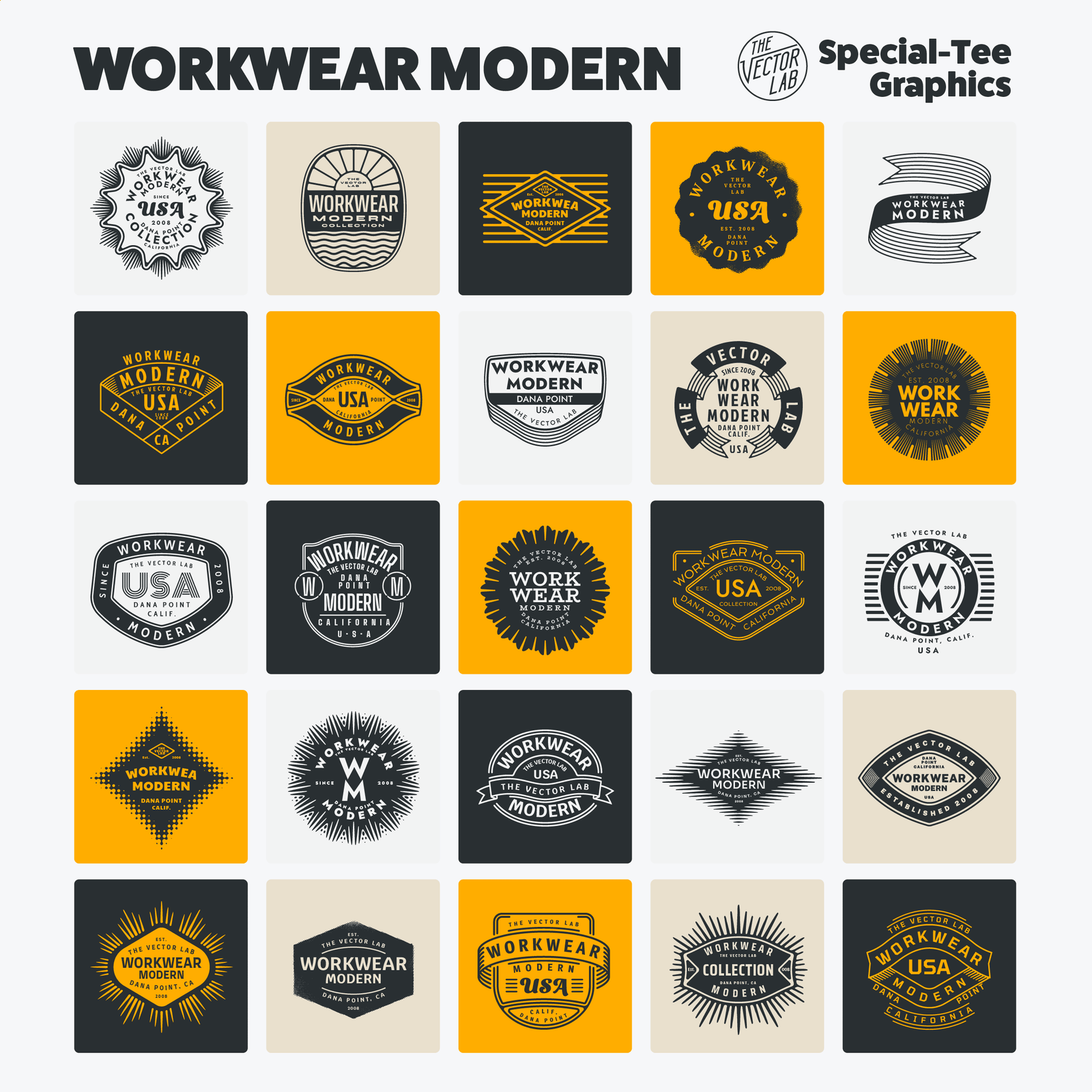 Workwear Modern Graphic & Logo Templates for Adobe, Affinity, Corel