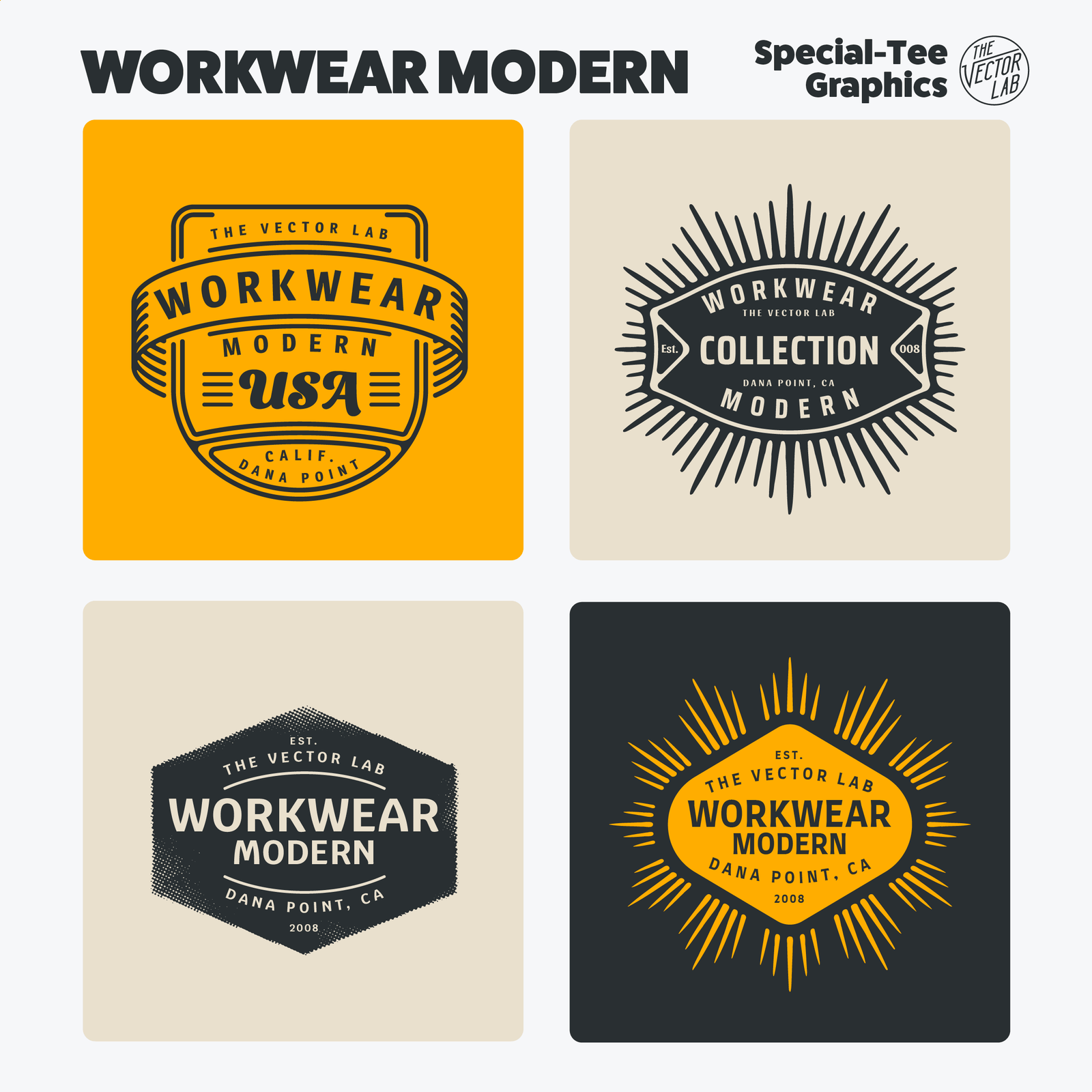 Workwear Modern Graphic & Logo Templates for Adobe, Affinity, Corel