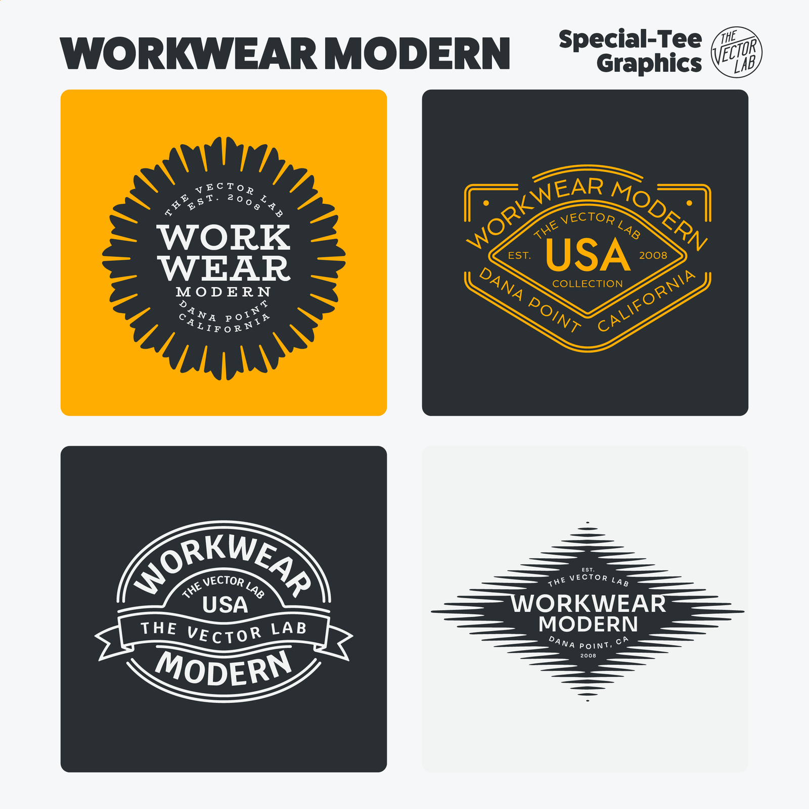 Workwear Modern Graphic & Logo Templates for Adobe, Affinity, Corel