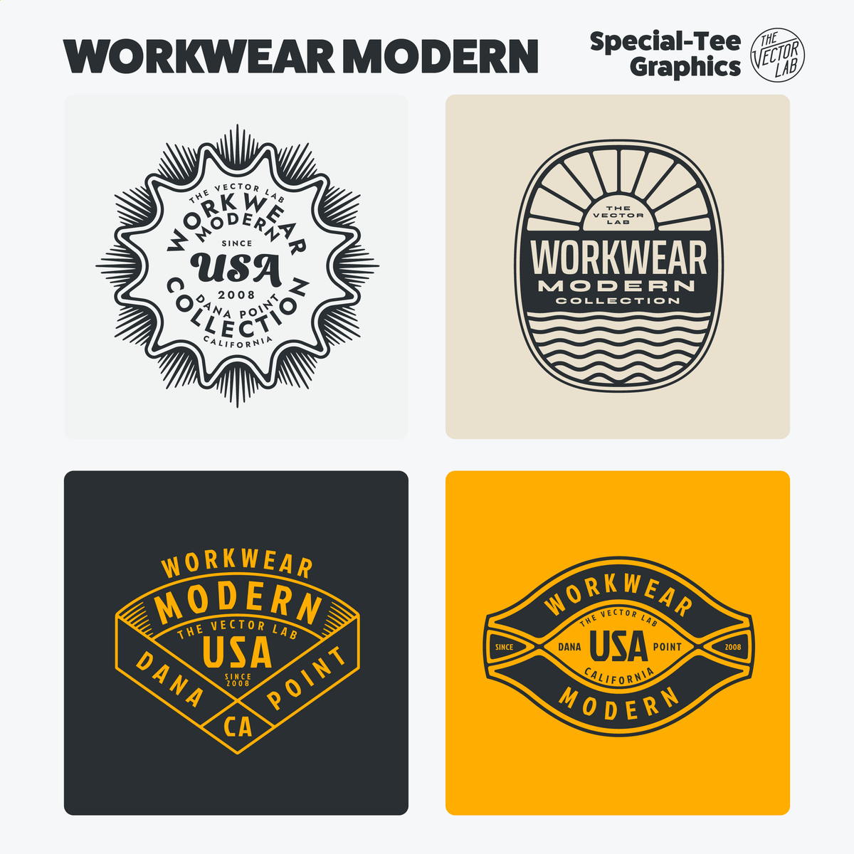 Workwear Modern Graphic & Logo Templates for Adobe, Affinity, Corel