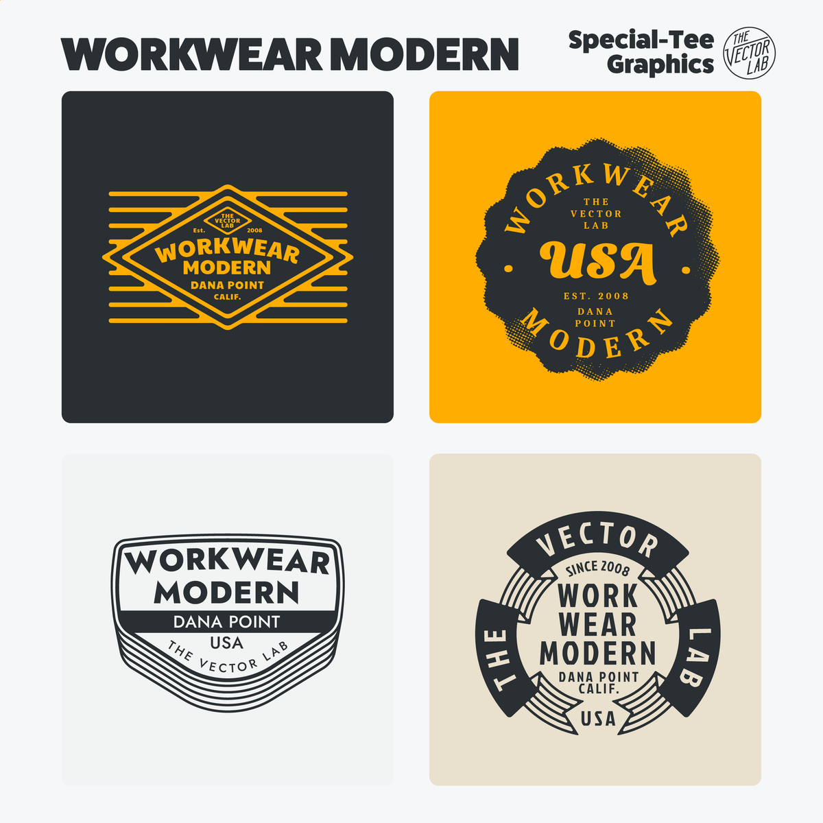 Workwear Modern Graphic & Logo Templates for Adobe, Affinity, Corel