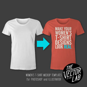 Women's T-Shirt Mockup Templates for Photoshop and Illustrator