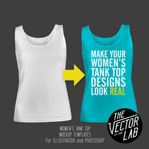 Women's Tank Top Mockup Templates for Photoshop and Illustrator